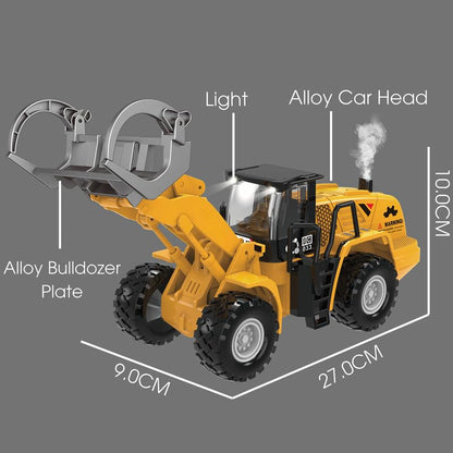 ThinkerPlace Metal Timber Grab with Light, Sound & Spray | Heavy-Duty Friction Powered Log Grab Construction Vehicle Toy