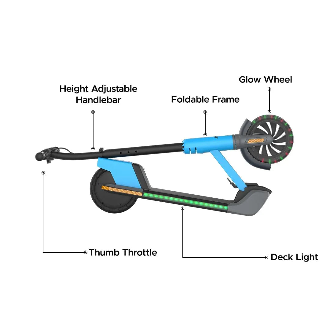 EMotorad Lil E Junior Electric Kick Scooter – Foldable Frame, 100W Motor, 2.6Ah Battery, for Kids 6+ Years - Jaiman Toys