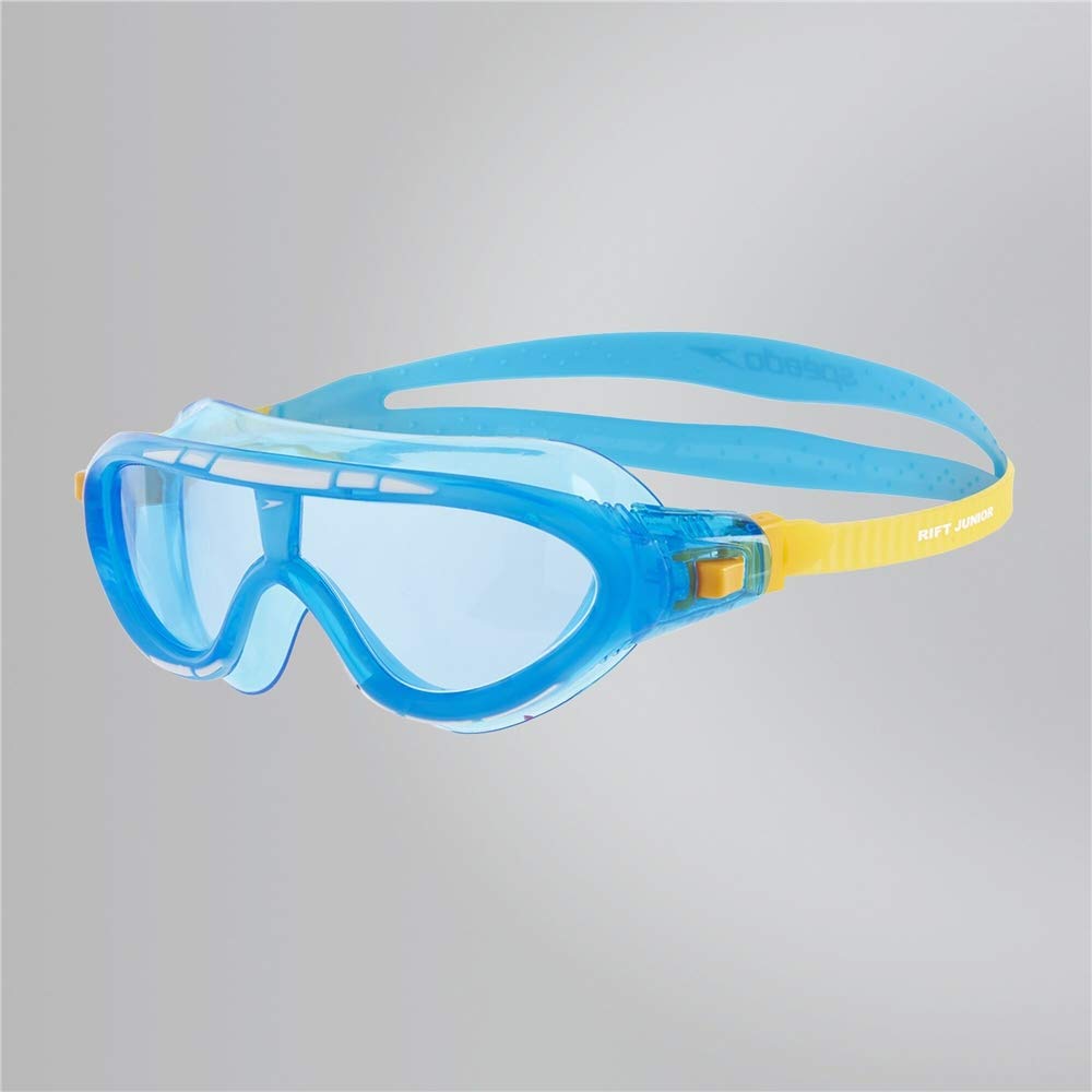 Speedo Unisex Kids Rift Tint-Lens Swim Goggles – Blue & Orange | Ages 6–14 | Anti-Fog & UV Protection