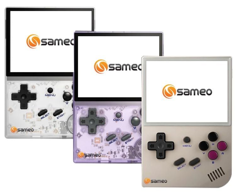 Sameo SG9000: A Premium Handheld Retro Game Console,Dual System StockOS + GarlicOS 3.5 Inch IPS Screen Built-in 64G TF (White)