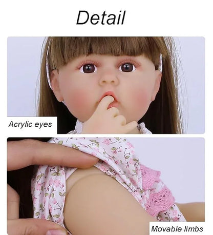 Lifelike Reborn Baby Girl Doll – Toddler with Realistic Sound & Multicolor Dress
