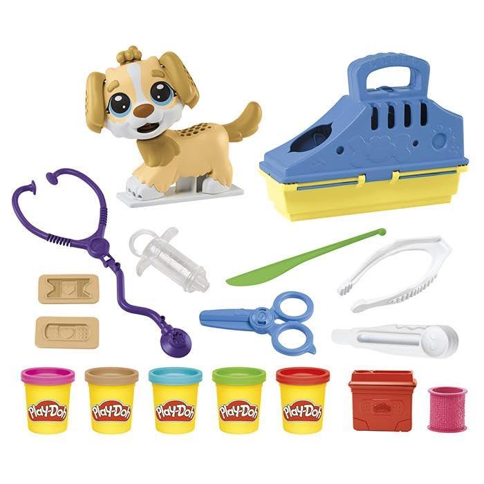 Play-Doh Veterinary Cabinet with Dog – Vet Roleplay Set with 10 Tools, Storage Case & 5 Non-Toxic Play-Doh Colors for Kids 3+ - Jaiman Toys