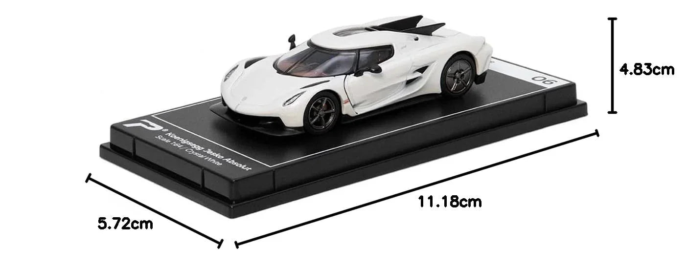 PosterCars 1:64 Koenigsegg Jesko Absolut 06 – Crystal White Acrylic Box | Hypercar League Collection Diecast Model - Jaiman Toys
