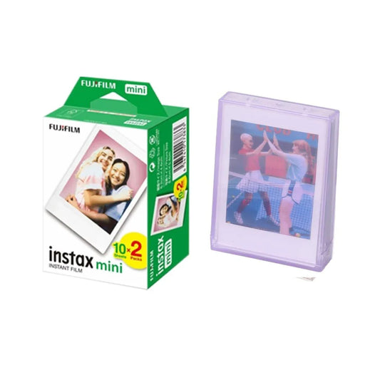 Fujifilm Instax Instant Camera Accessories : 20 Mini Film Shots + Photo Storage Box - Lilac Purple - Jaiman Toys
