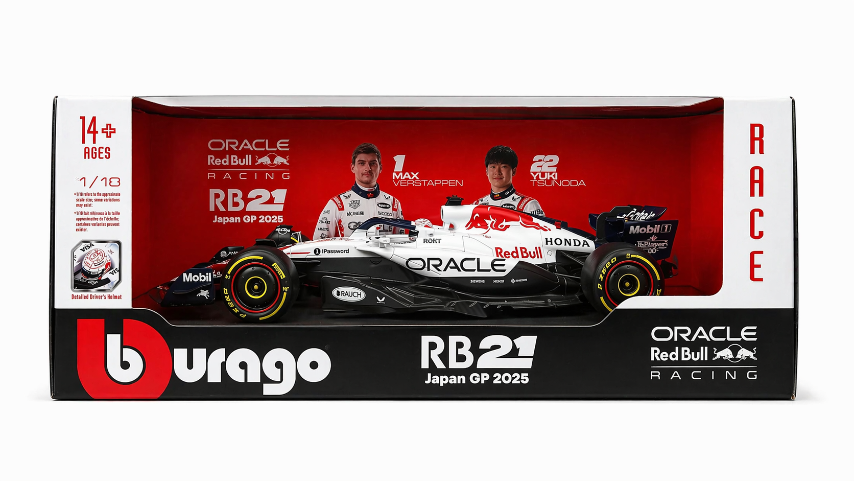 Bburago 1:18 Oracle Red Bull Racing RB21 F1 Car – Japan GP 2025