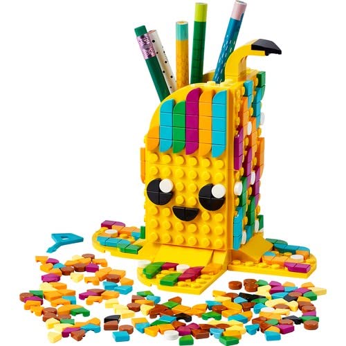 LEGO 41948 DOTS Cute Banana – Pen Holder DIY Craft Kit, Colorful Tiles (438 Pieces)