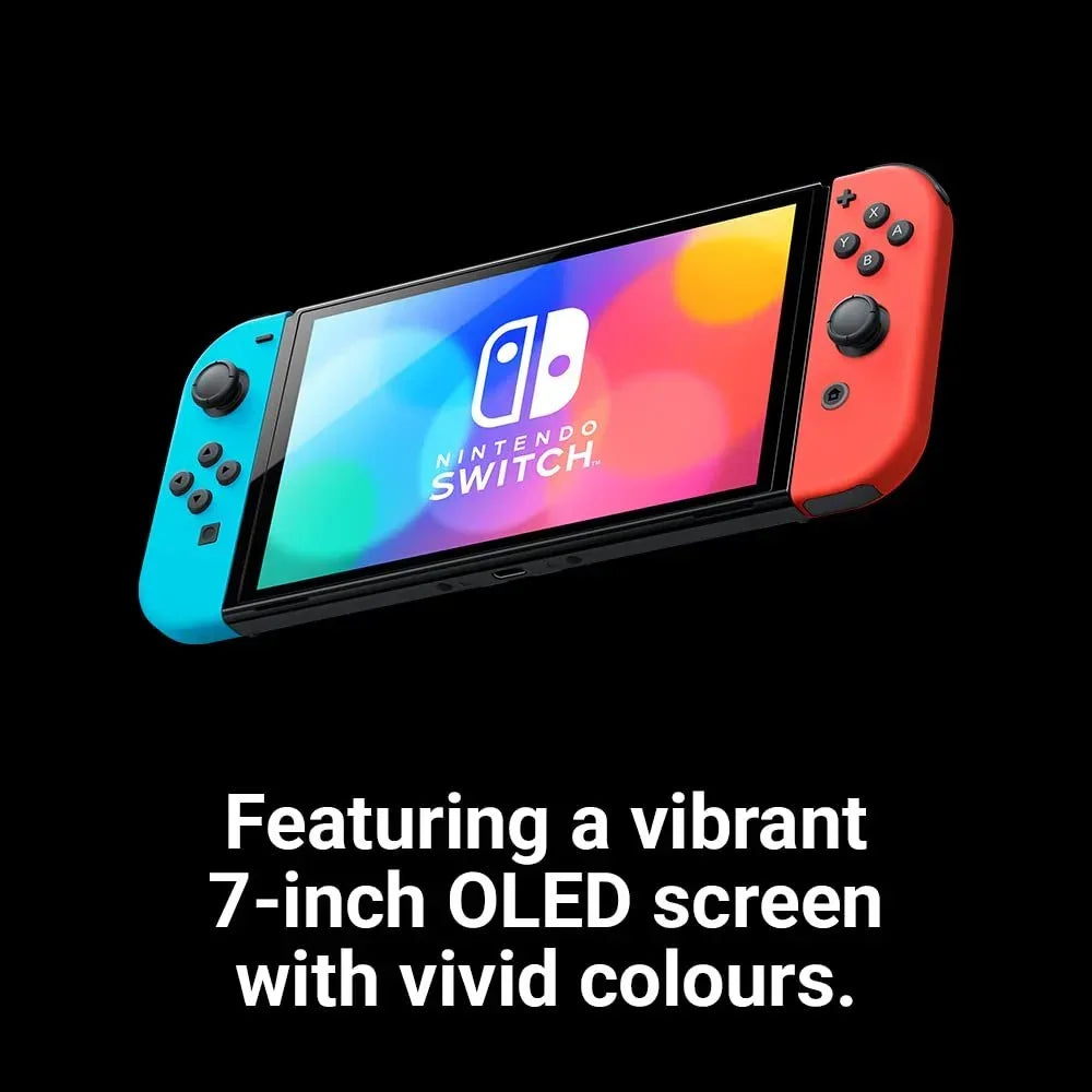 Nintendo Switch OLED – Neon Red & Blue Joy-Con | Buy in India