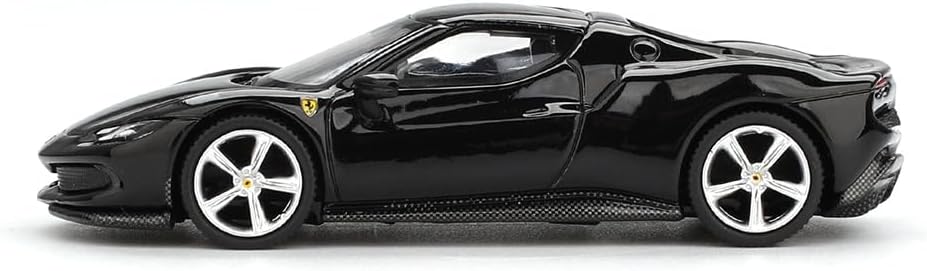 BBR Models 1:64 Ferrari 296 GTB Nero Daytona Limited Edition Die-Cast Model Car – Premium Black Sports Car Collectible