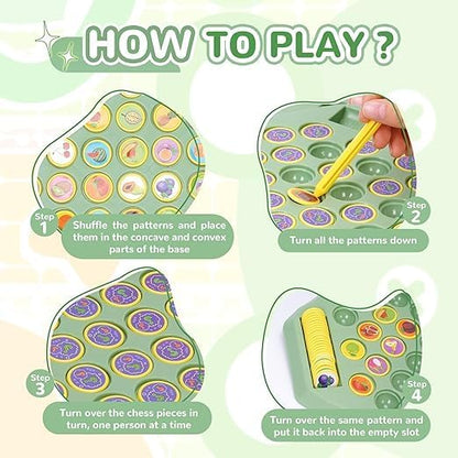 Flipping Chess Match Game for Kids | Montessori Memory Matching Board Game | Educational Animal & Fruit Puzzle for Ages 3+