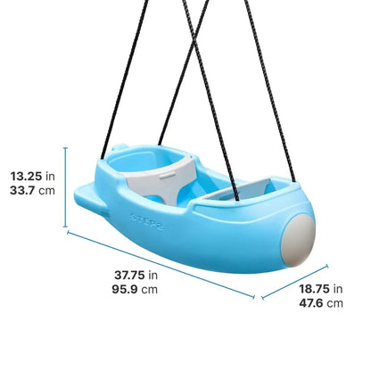 Step2 Rocket Double Swing – Blue, Two-Seater Outdoor Swing with Safety Belts - Jaiman Toys