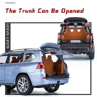 Lexus 1:24 Alloy Metal Pull Back Die-Cast Car – Off-Road in Luxury SUV Model Openable Doors with Realistic Sound & Light