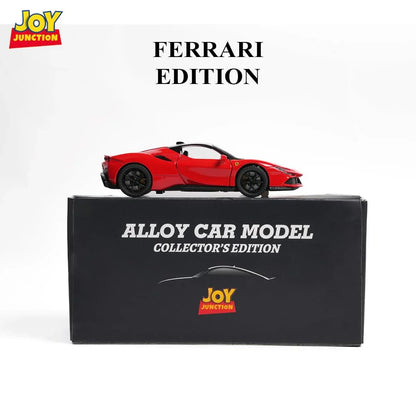 JOY JUNCTION Ferrari 1:32 Scale Alloy Metal Pullback Die-Cast Car – Red with Lights, Music & Openable Doors - Jaiman Toys