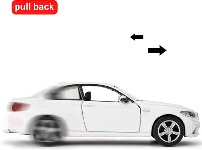 RMZ City BMW M2 1:36 Die-Cast Car Model | Pull Back & Go | Openable Doors | Blue & White Variants