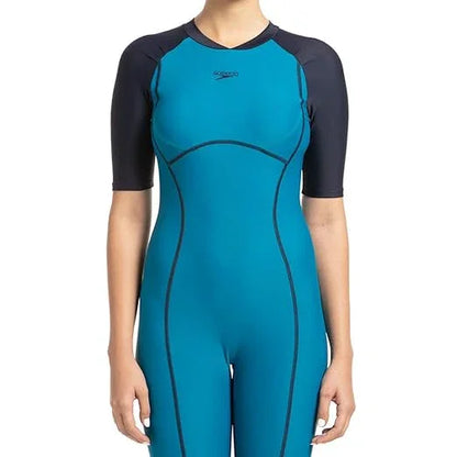 Speedo Women's Endurance Essential Splice Kneesuit Swimwear – Nordic Teal & True Navy | Training & Fitness Swimwear - Jaiman Toys