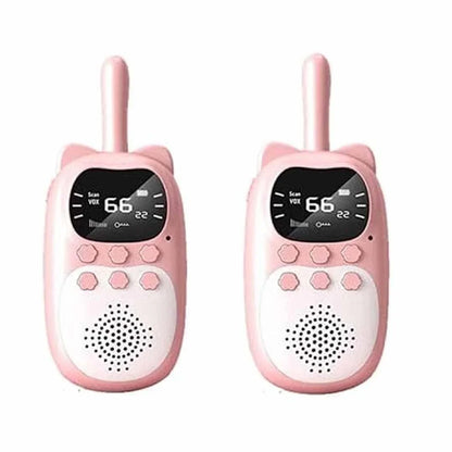 Walkie Talkies for Kids Rechargeable with Flashlight, Handheld Walki Talkies with Wearable Lanyard &amp; Back Clip for Outdoor Camping Games,Toys Gifts for Boys Girls Kids (Pair of Pink + Pink) - Jaiman Toys