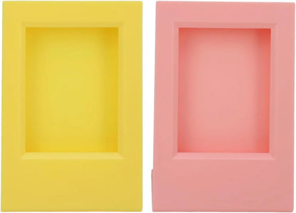 Modern Tilt – L-Shape Freestanding Photo Frame for Instax Mini Prints -Pink +Yellow - Jaiman Toys