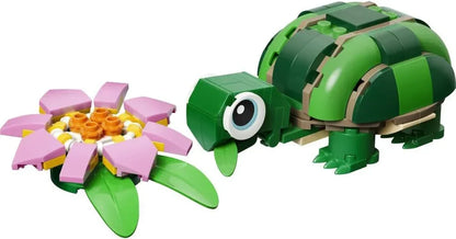 LEGO Creator 31377 3in1 Turtle with a Water Lily Flower Toy - Animal Figure Transforms into a Chameleon or Frog - DIY Desk Decor Idea - Birthday Gift for 7+ Year Old Girls & Boys