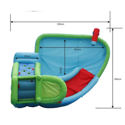 Happy Hop Crocodile Inflatable Water Slide Pool with Climbing Wall & Splash Area | Kids Wet & Dry Water Park | Ages 3+