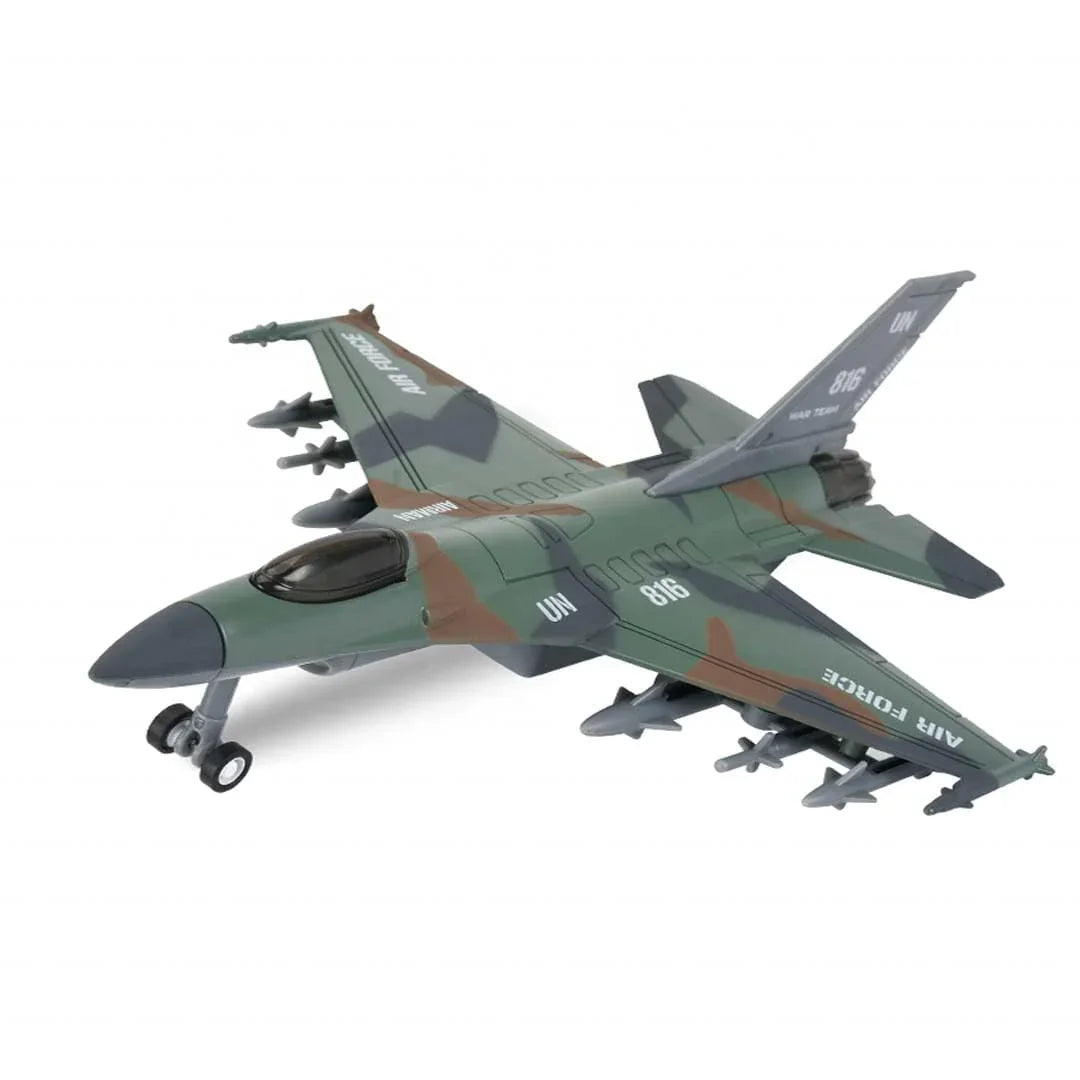 Airplane 1:400 Scale Twin-Engine Jet Fighter Model with Light & Sound – Premium Die-Cast Metal Collectible (F-16 Type) - Jaiman Toys