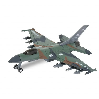 Airplane 1:400 Scale Twin-Engine Jet Fighter Model with Light & Sound – Premium Die-Cast Metal Collectible (F-16 Type) - Jaiman Toys