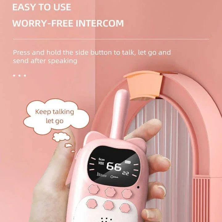 Walkie Talkies for Kids Rechargeable with Flashlight, Handheld Walki Talkies with Wearable Lanyard &amp; Back Clip for Outdoor Camping Games,Toys Gifts for Boys Girls Kids (Pair of Pink + Pink) - Jaiman Toys