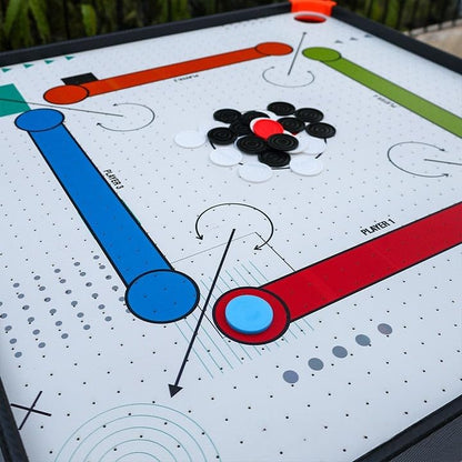 Simarr Air Carrom Jumbo Table Game – Electric Air Powered Carrom Board with Coins, Striker & Stand Legs