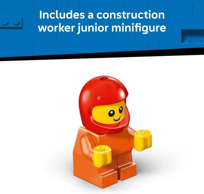 LEGO City 60483 Rides – Construction Loader Toy - Excavator Building Set w/a Worker Junior Minifigure - Party Bag Fillers - Small Collectible Gift for 5+ Year Old Boys