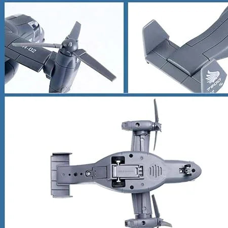 MetalHot Diecast Fighter helicopter Pull-Back Action with Light & Sound - 1:400 Scale (Blue) - Jaiman Toys