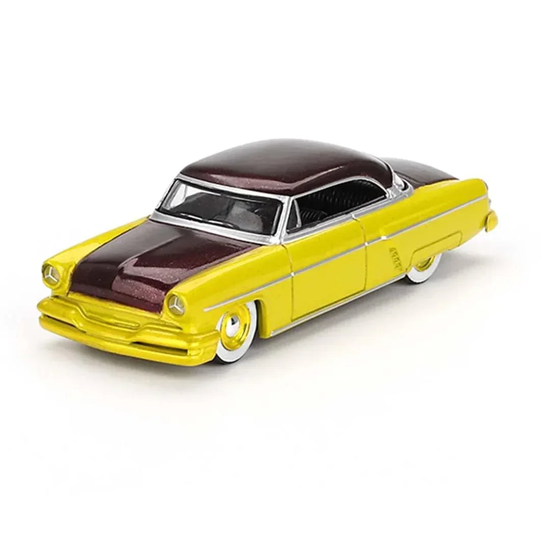 Mini GT Die Cast Collectrors Model Cars: (Lin'coln Capri HOt Rod 1954 Lime Yellow) - Jaiman Toys