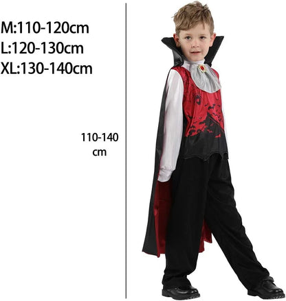 Kids Vampire Earl Halloween Costume with Cloak – Blood Bat Boy Outfit