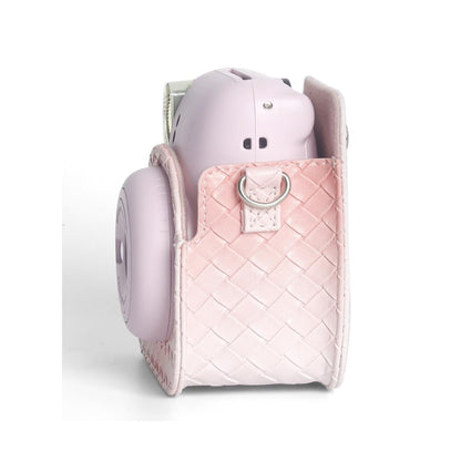 Fujifilms Instax Mini 12 Instant Camera PU Leather Case! Rain Proof Soft Camera Protective Case with Shoulder Strap - Blossom Pink