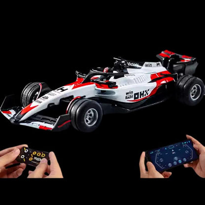 Trasped 1:64 Die-Cast Metal F1 Mini RC Racing Car with LED Lights – 2.4GHz Remote & App Control, USB Rechargeable Alloy Racing Car for Kids & Collectors (2 Variants)