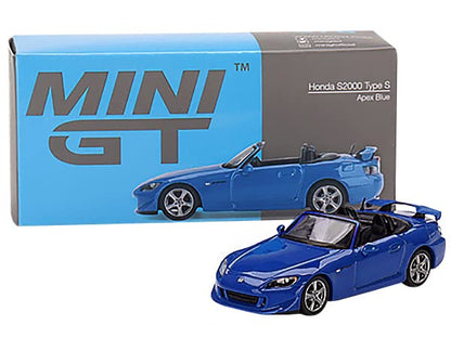 MINIGT Honda S2000 (AP2) Type S Convertible RHD (Right Hand Drive) Apex Blue -1/64 Diecast Model Car MGT00376