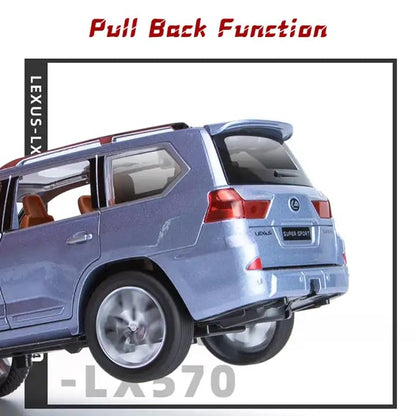 Lexus 1:24 Alloy Metal Pull Back Die-Cast Car – Off-Road in Luxury SUV Model Openable Doors with Realistic Sound & Light