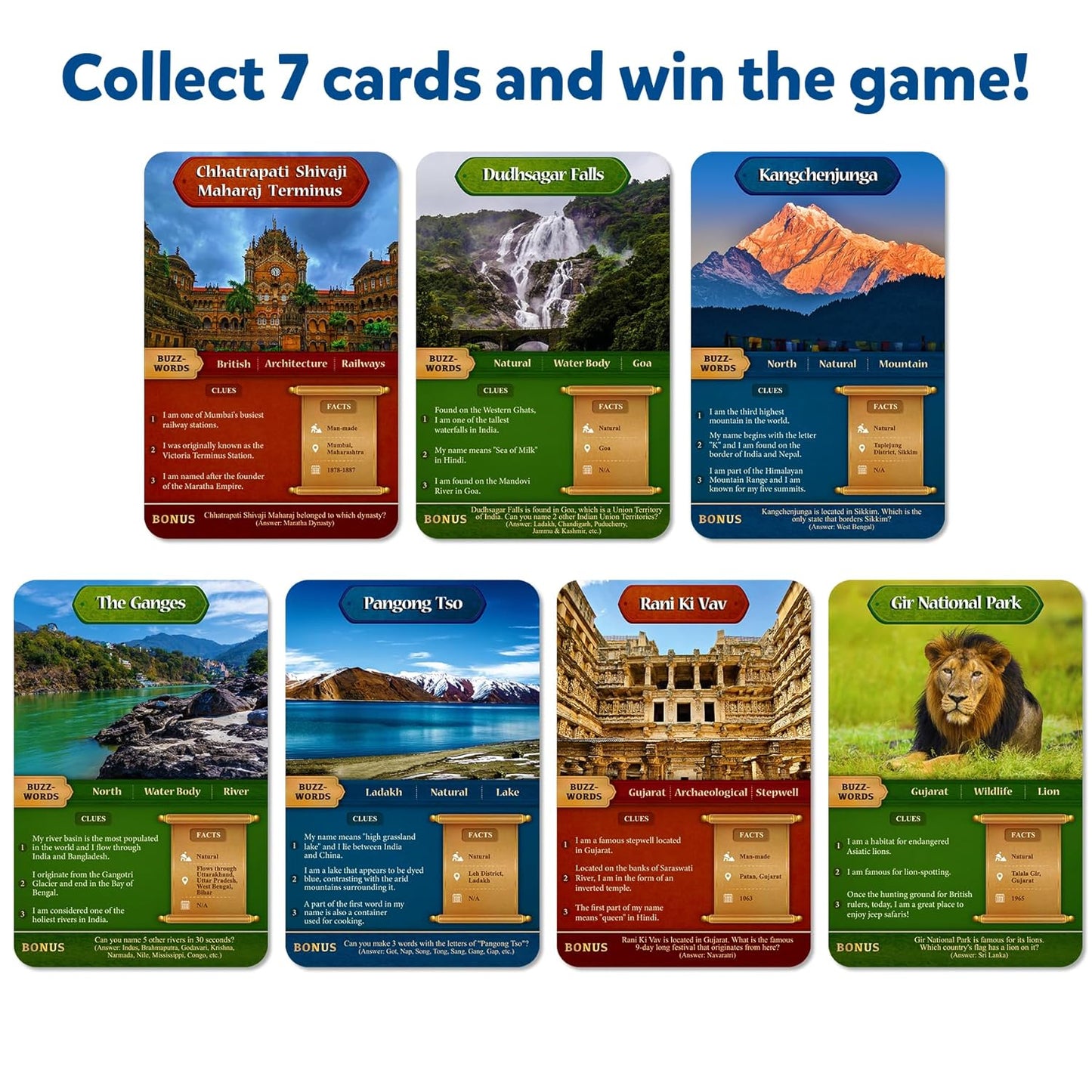 Skillmatics Card Game - Guess in 10 Wonders of India, Perfect for Boys, Girls, Kids, and Families Who Love, Educational Games, Board Games, Gifts for Ages 8, 9, 10 and Up