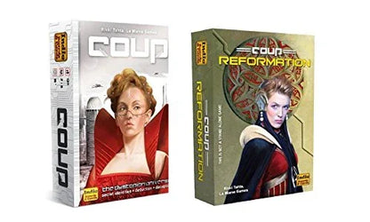 Coup Game Bundle Including Coup (The Dystopian Universe) and Coup Reformation Expansion by Indie Boards and Cards (2 Items) - Jaiman Toys