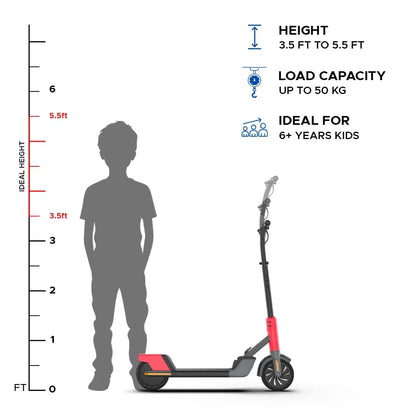 EMotorad Lil E Junior Electric Kick Scooter – Foldable Frame, 100W Motor, 2.6Ah Battery, for Kids 6+ Years - Jaiman Toys