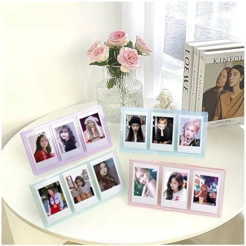 Fujifilm Instax Mini Transparent 3" Inch Polaroid Triple Photo Frame For Tabletop Display of Small Cards, Photos - Pack of 5 - Jaiman Toys