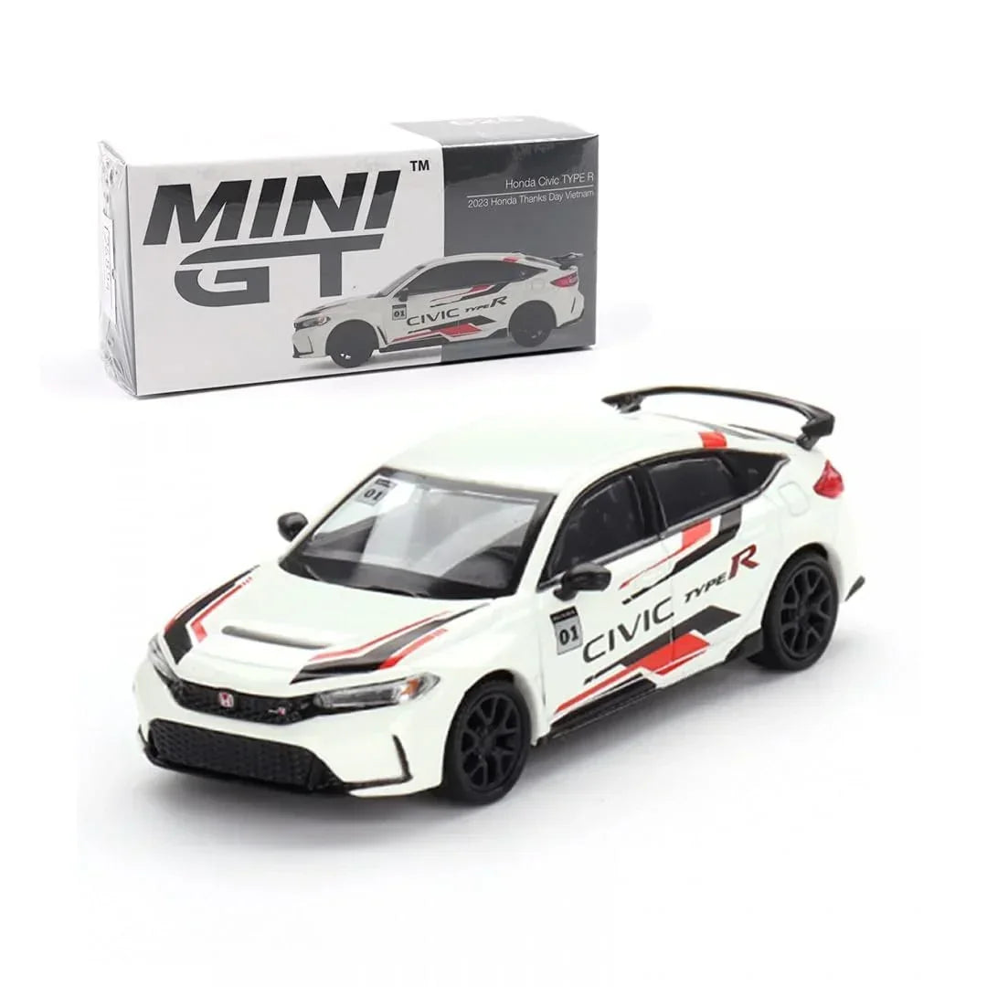 Mini GT  1:64 Scale BMW i7 xDrive60 Tanzanite Blue + The Honda Civic Type R 2023 for Honda Thanks Day Vietnam Die-Cast Model Cars| Duo Set