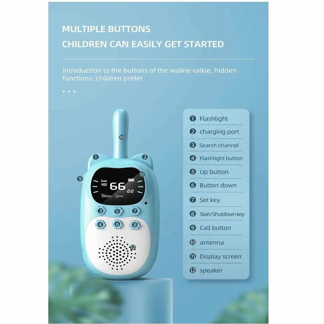 Walkie Talkies for Kids Rechargeable with Flashlight, Handheld Walki Talkies with Wearable Lanyard &amp; Back Clip for Outdoor Camping Games,Toys Gifts for Boys Girls Kids (Pair of Pink + Pink) - Jaiman Toys