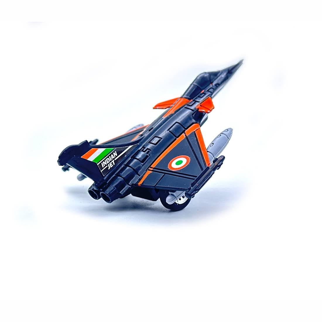 Centy Fly High Press & Go RFL Fighter Jet Toy Aircraft | Friction Powered Military Plane for Kids 3+ (Black & Orange) | BGX