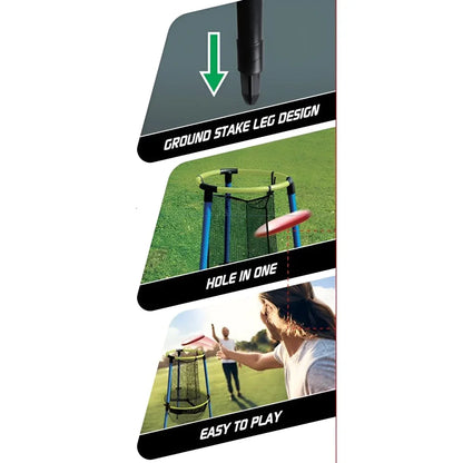 Innov8 Indoor and Outdoor Sports Equipment, Frisbee Golf Set, Goal Basket with 3 Coloured Discs, Outdoor Game for Ages 5+ - Jaiman Toys