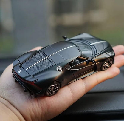 Joy Junction Bugatti La Voiture Noire 1:32 Scale Die-Cast Model Car with Sound & Light – Pull Back Metal Hypercar Toy for Collectors