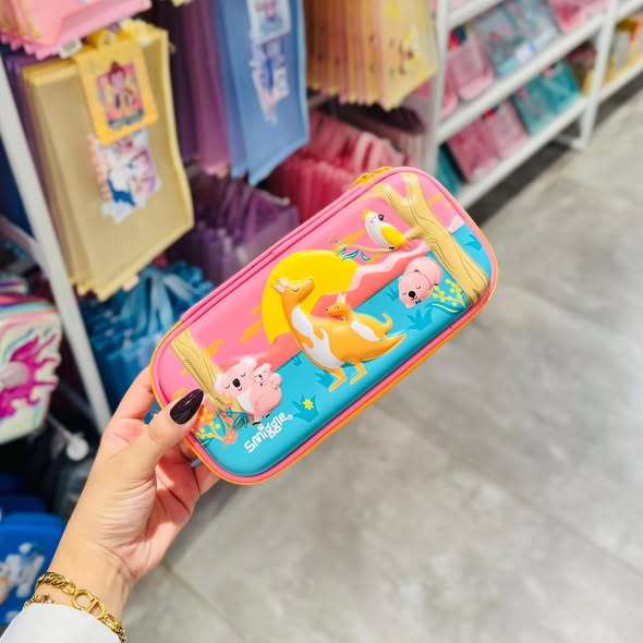 Smiggle Australian Animals Hardtop Pencil Case – Kangaroo & Koala Kids Stationery Organizer