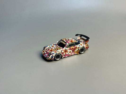 Flame 1:64 Porsche RWB 993/964 Luminous Sunflower Die-Cast Model Car | Premium Rauh-Welt Collectible