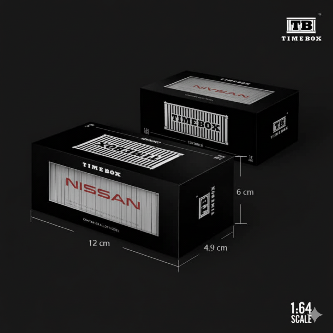 TIME BOX 1:64 Diecast 20ft Container – NISSAN Edition | Premium Metal Accessory For Dioramas & Display