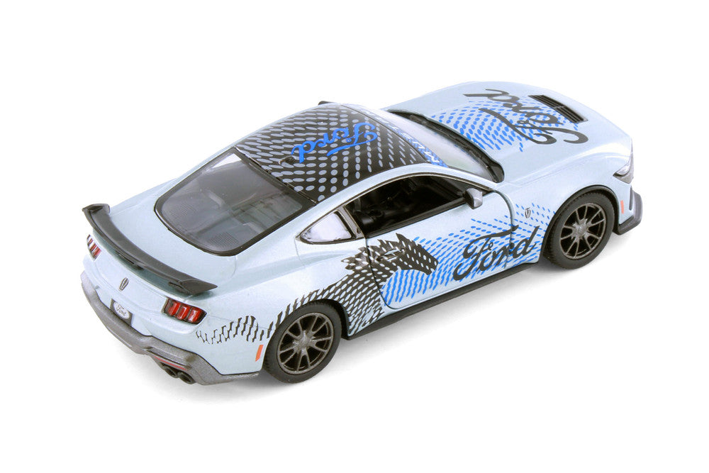 Kinsmart 1:38 2024 Ford Mustang Dark Horse Livery Edition Die-Cast Metal Model Car | Pull Back Action | Opening Doors | Collectible Toy Car