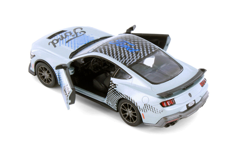 Kinsmart 1:38 2024 Ford Mustang Dark Horse Livery Edition Die-Cast Metal Model Car | Pull Back Action | Opening Doors | Collectible Toy Car