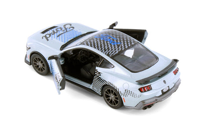 Kinsmart 1:38 2024 Ford Mustang Dark Horse Livery Edition Die-Cast Metal Model Car | Pull Back Action | Opening Doors | Collectible Toy Car