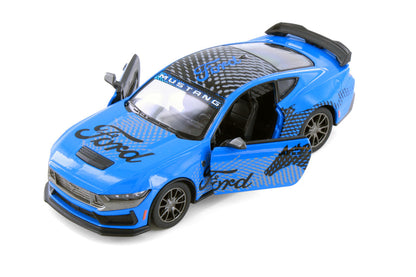 Kinsmart 1:38 2024 Ford Mustang Dark Horse Livery Edition Die-Cast Metal Model Car | Pull Back Action | Opening Doors | Collectible Car